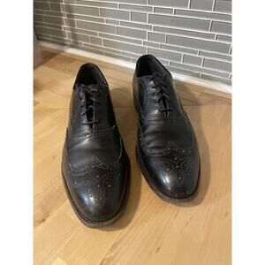 VTG Cordwainer Wright Mens Dress Shoes 11 1/2 B Leather Wingtip Black USA